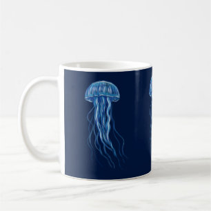 Blue Jellyfish illustration design Coffee Mug