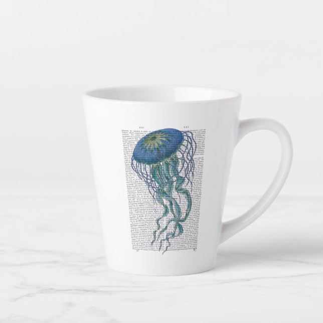 Blue Jellyfish Latte Mug (Right)