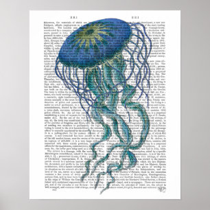Blue Jellyfish Poster
