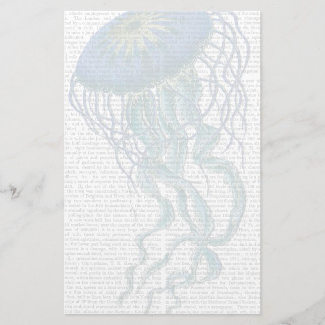 Blue Jellyfish Stationery (Front)