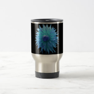 Blue Jennie On Black Aluminum Travel Mug