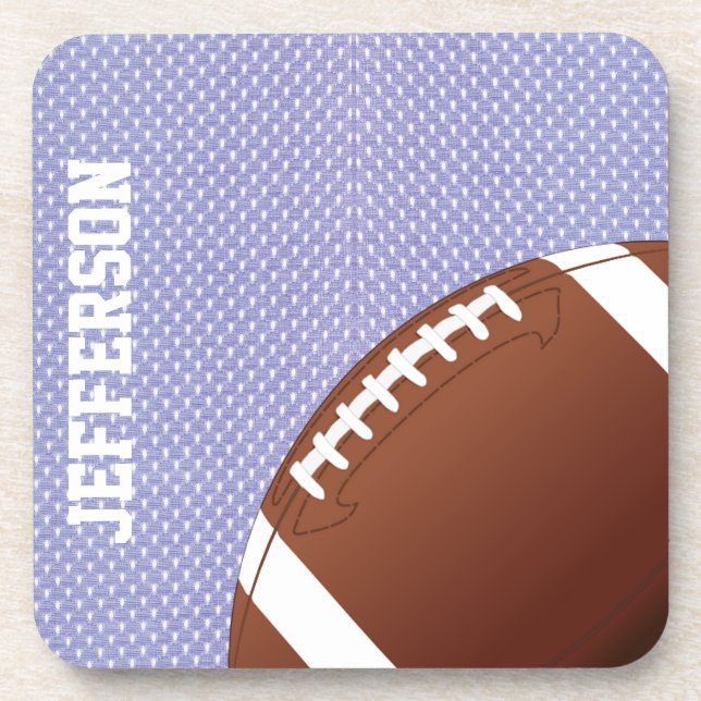 Blue Jersey and Football Custom Coaster (Front)
