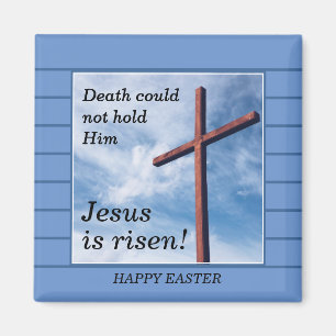 Blue JESUS IS RISEN Easter Magnet