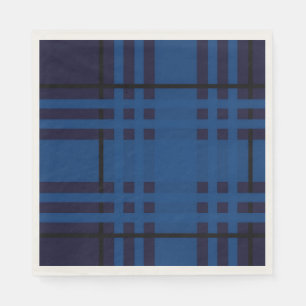 Blue Jewel Plaid Tartan Paper Napkin