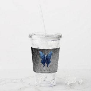 Blue Jewelled Butterfly Acrylic Tumbler