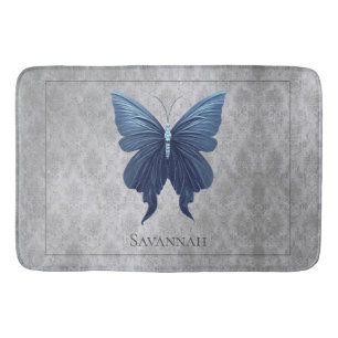 Blue Jewelled Butterfly Bath Mat