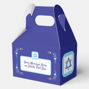 Blue Jewish Star of David with Border Favor Box