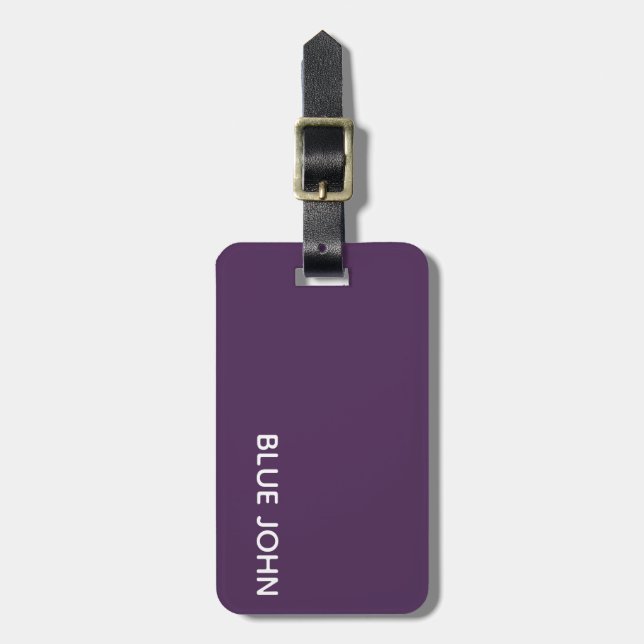 Blue John purple colour name Luggage Tag (Front Vertical)