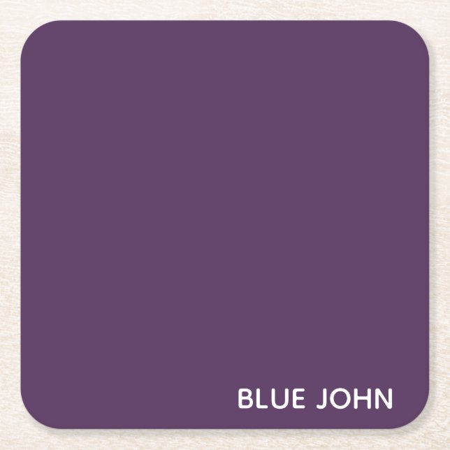 Blue John purple colour name Square Paper Coaster (Front)