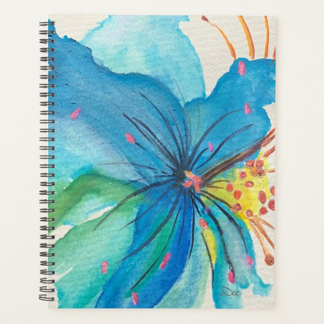 Blue Joy Abstrait Floral Planner (Devant)