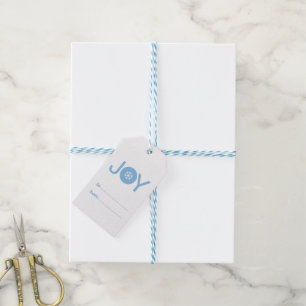 Blue Joy Christmas Gift Tags