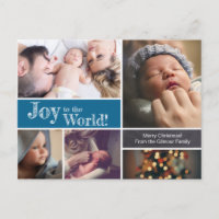 Blue Joy to the world Baby boy birth 1st Christmas