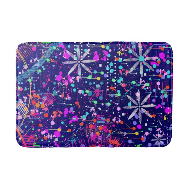 Blue Jubilee Abstract Art  Bath Mat (Front)