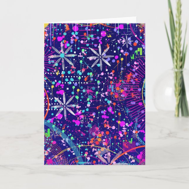 Blue Jubilee Abstract Art  Card (Front)