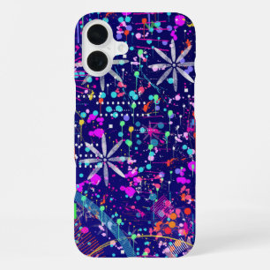 Blue Jubilee Abstract Art iPhone 16 Plus Case