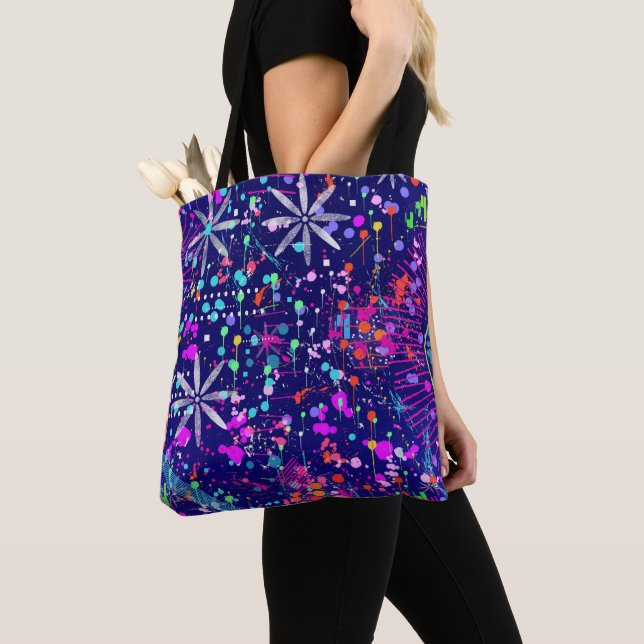 Blue Jubilee Abstract Art  Tote Bag (Close Up)