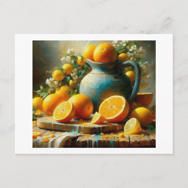 Blue Jug, Oranges, Lemons,  Postcard (Front)