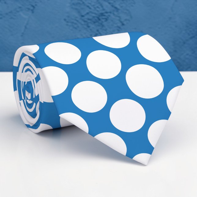 Blue Jumbo Polka Dots Custom Necktie (Creator Uploaded)