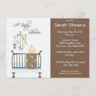Blue Jungle Nursery Baby Shower Invitations