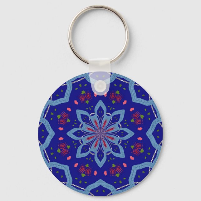 Blue Kaleido Style Keychain (Front)