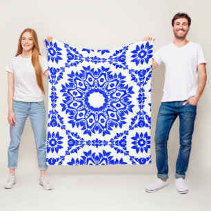 Blue Kaleidoscope Fleece Blanket