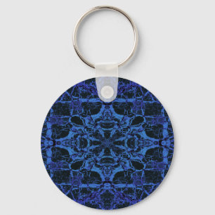 Blue kaleidoscope pattern keychain
