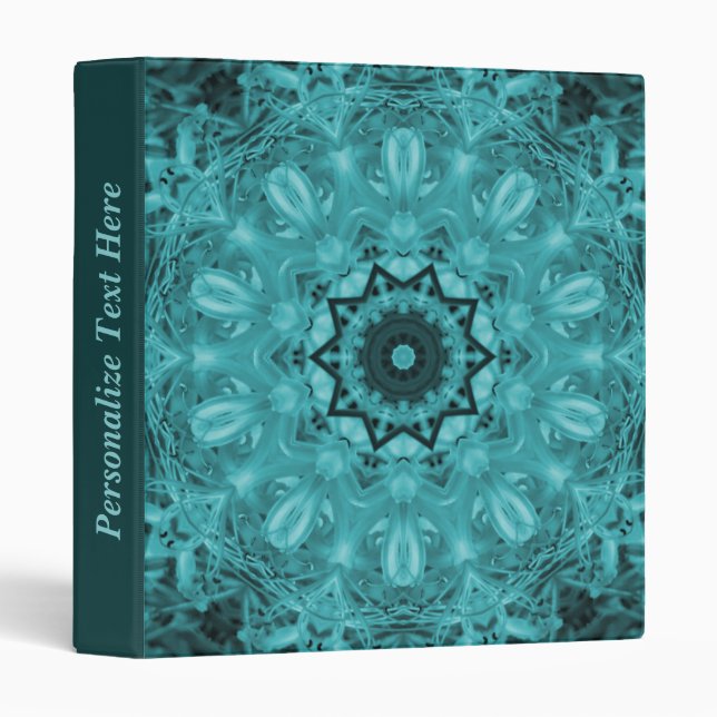 Blue Kaleidoscope Pattern Personalize Notebook Binder (Front/Spine)
