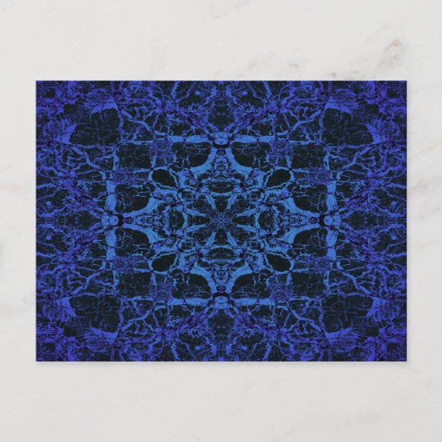 Blue kaleidoscope pattern postcard (Front)