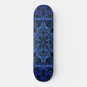 Blue kaleidoscope pattern skateboard