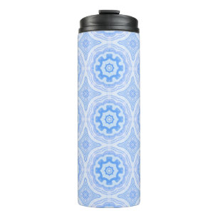 Blue Kaleidoscope Pattern Thermal Tumbler
