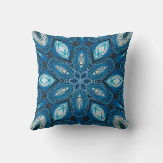 Blue Kaleidoscope Throw Pillow