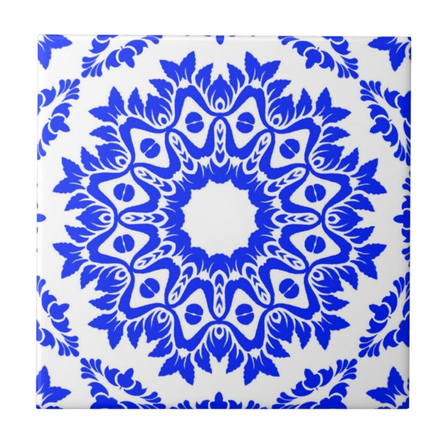 Blue Kaleidoscope Tile (Front)