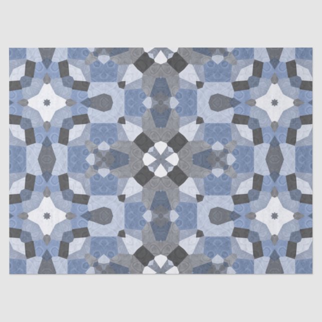 blue kaleidoscope tissue paper (Front)