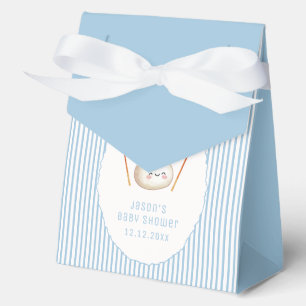 Blue Kawaii Boy Bow Asian Dumpling Baby Shower Favor Box