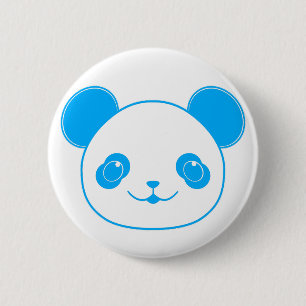 Blue Kawaii Panda Bear 2 Inch Round Button