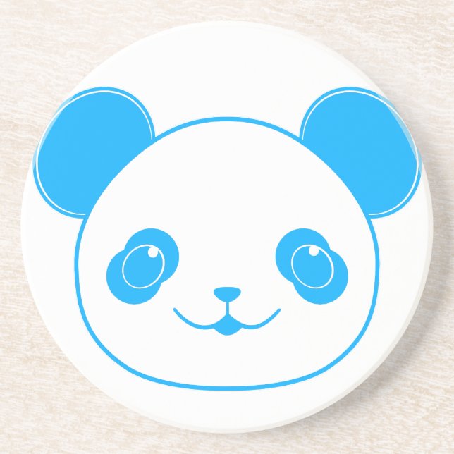 Blue Kawaii Panda Bear Coaster (Front)