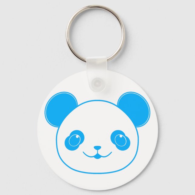 Blue Kawaii Panda Bear Keychain (Front)