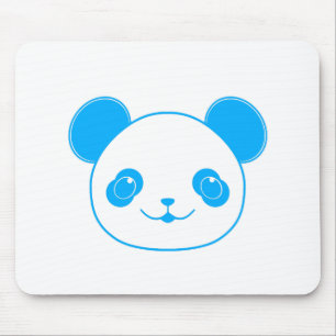 Blue Kawaii Panda Bear Mouse Pad