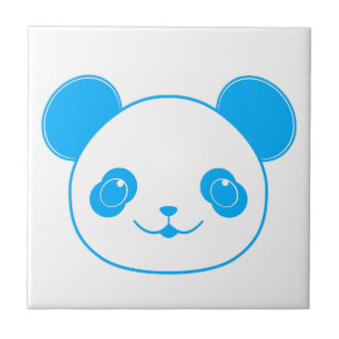 Blue Kawaii Panda Bear Tile