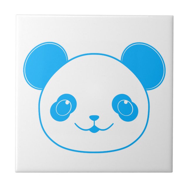Blue Kawaii Panda Bear Tile (Front)