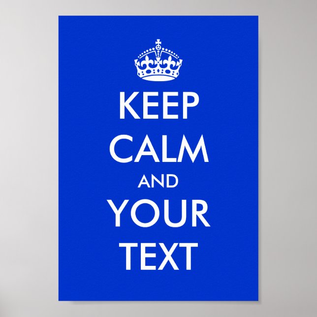 Blue keep calm and carry on posters (Front)