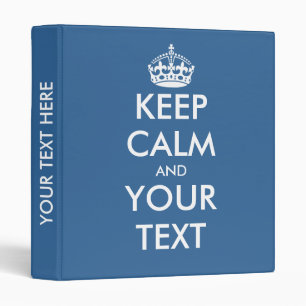 Blue keep calm binder Custom office supplies