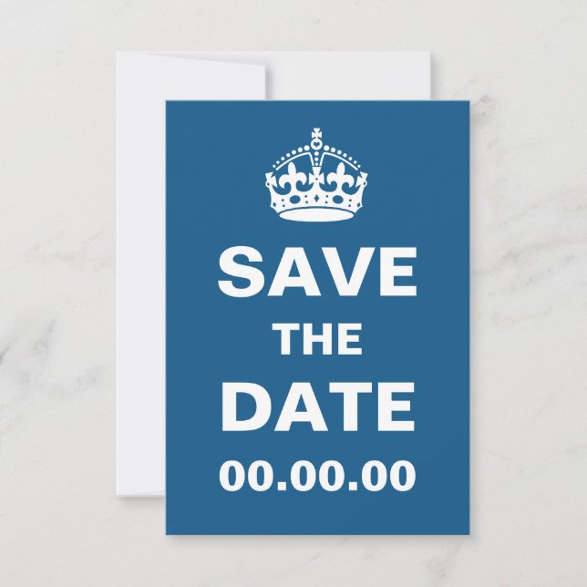 Blue Keep Calm Save the Date (Front)