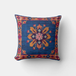 Blue Kilim Rug Pillows: A Blend of Persian and Tur Throw Pillow