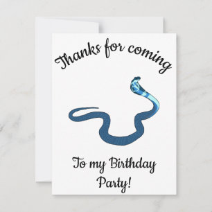 Blue King Cobra Happy B-day  Thank You Card