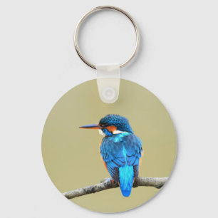 Blue Kingfisher Bird Keychain