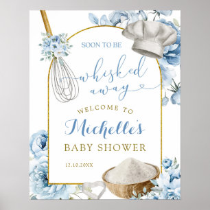 Blue Kitchen Bridal Shower Welcome Sign