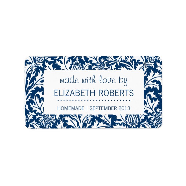 Blue Kitchen Homemade Canning Baking Crafts Label (Front)