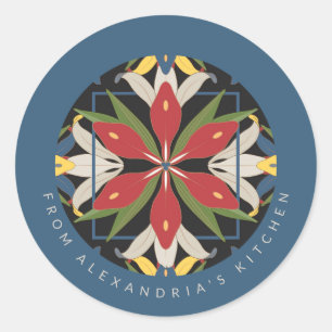 Blue Kitchen Tile Design   From the Kitchen Of Classic Round Sticker