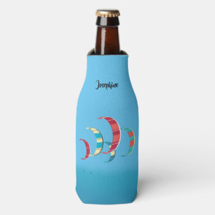 Blue Kite Surfing  Bottle Cooler